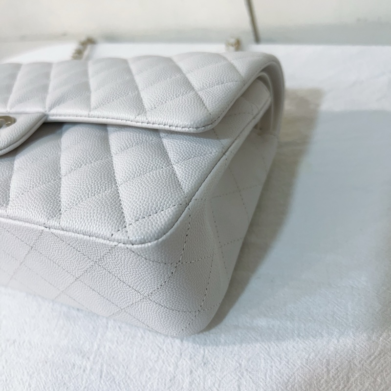 ෆ Chanel 白色荔枝Cf中號🤍芯片款-8