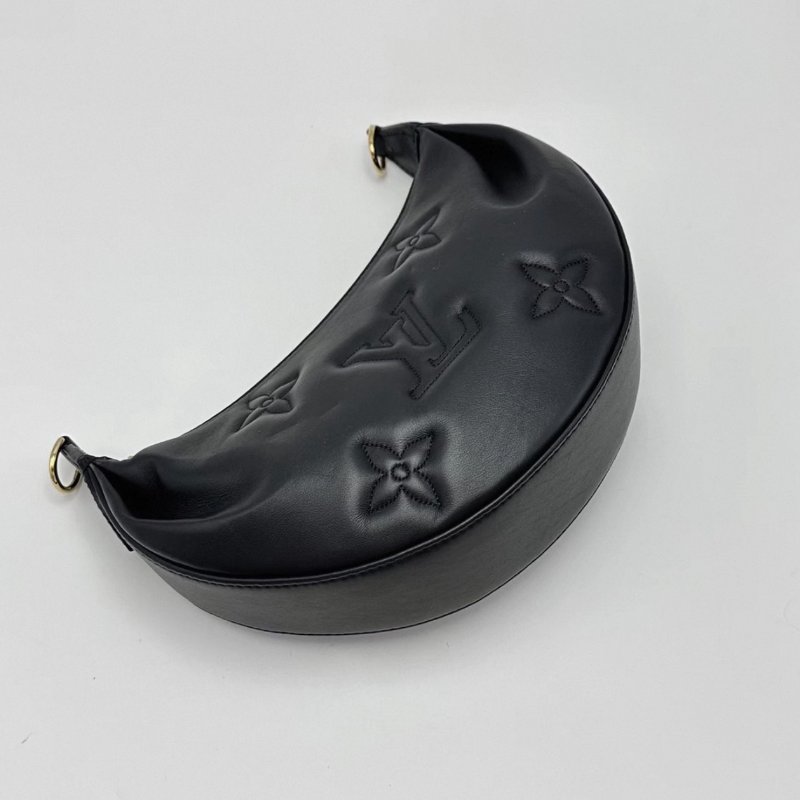 LV OVER THEMOON 全皮黑色月亮包 25*16*7 98新配件盒子塵袋購證吊牌-2