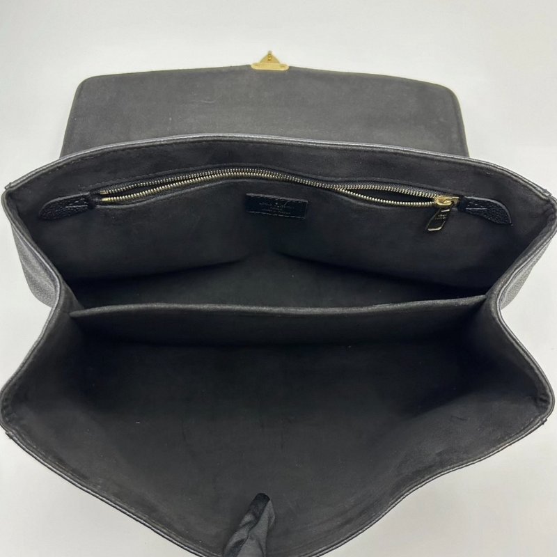 LV 黑金全皮壓紋肩背鏈條包31.5*22*10 98新配件塵袋-4