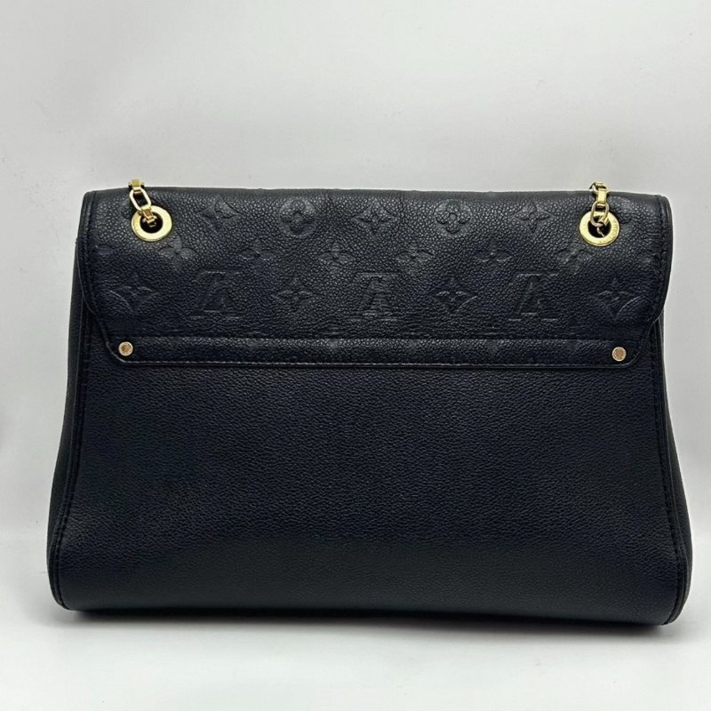 LV 黑金全皮壓紋肩背鏈條包31.5*22*10 98新配件塵袋-5