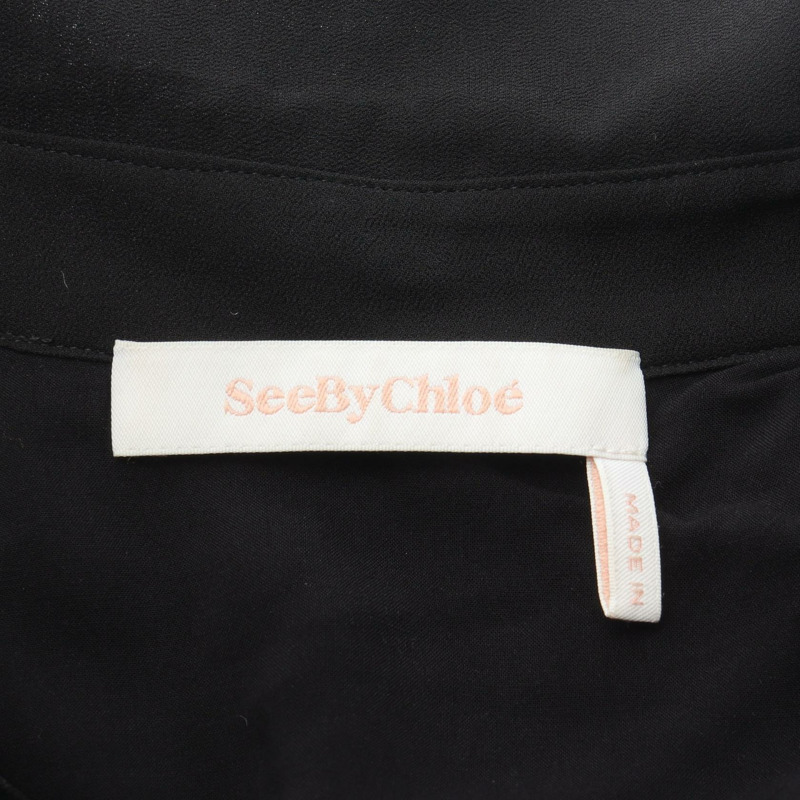 SEE BY CHLOE 層疊洋裝 聚酯黏膠混紡 黑色 二手 女款 #36-2