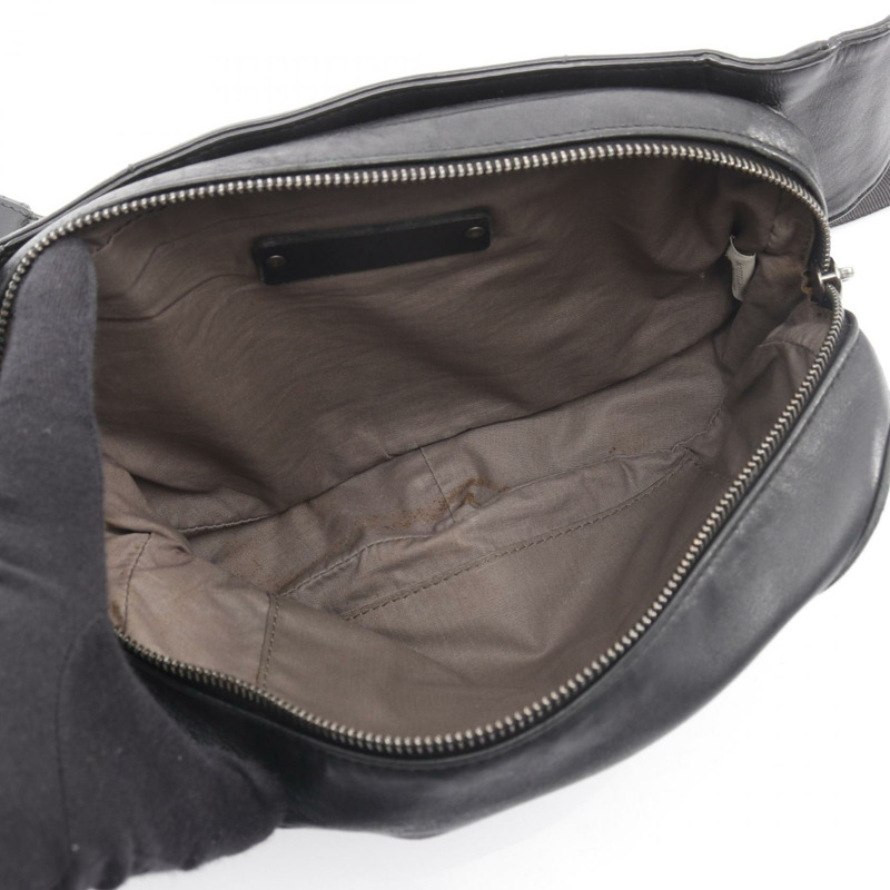 BOTTEGA VENETA Intrecciato 編織腰包/臀包/腰帶包/皮包/黑色二手男士-2