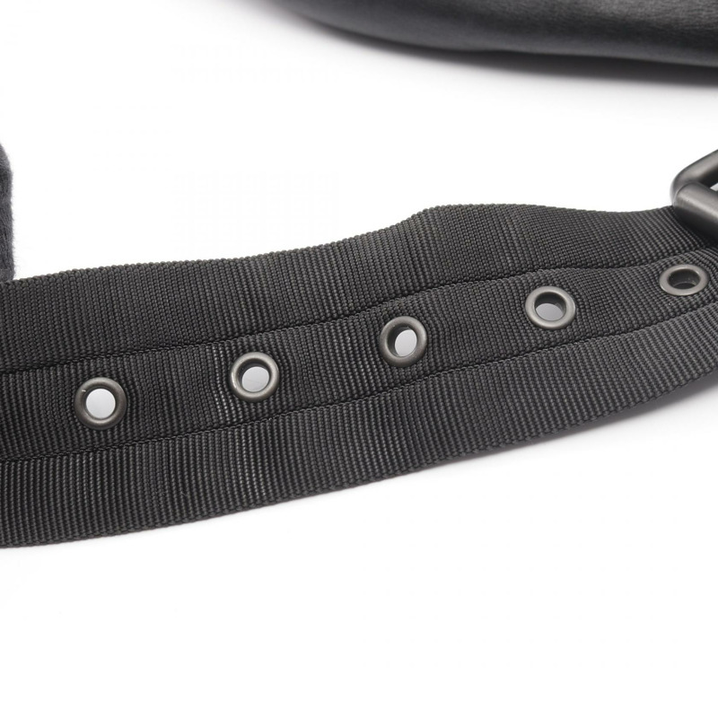 BOTTEGA VENETA Intrecciato 編織腰包/臀包/腰帶包/皮包/黑色二手男士-10