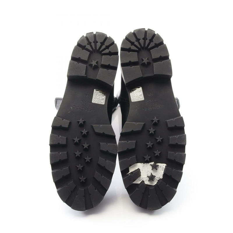 JIMMY CHOO 黑色真皮機車短靴，二手女款 #39-3