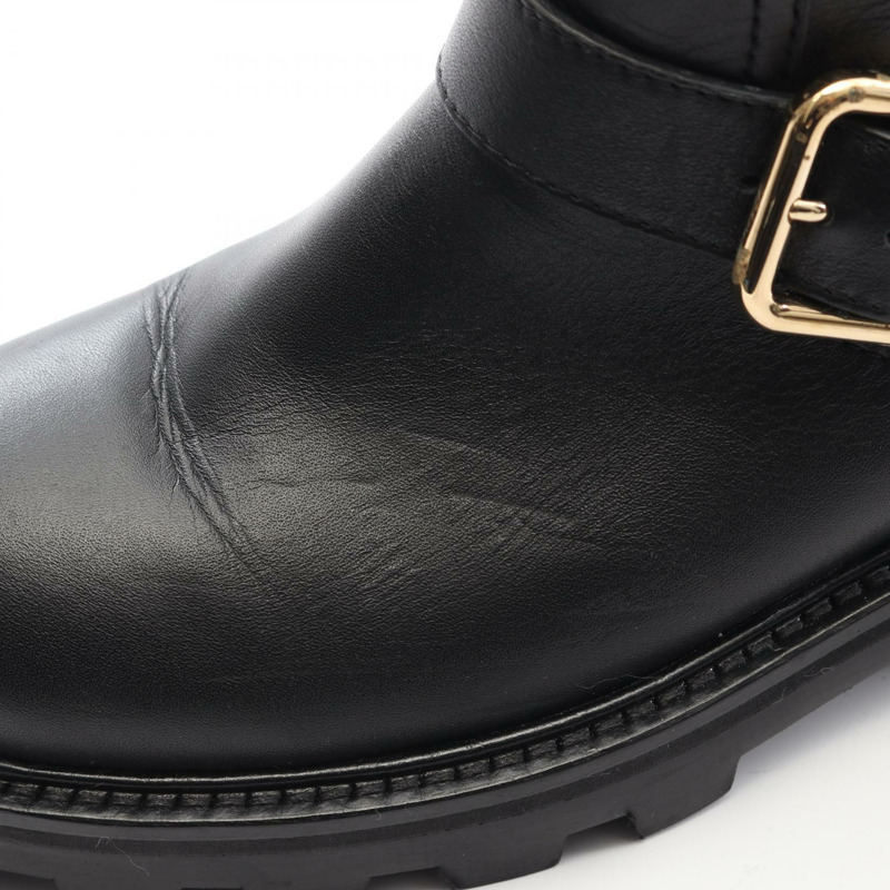 JIMMY CHOO 黑色真皮機車短靴，二手女款 #39-9