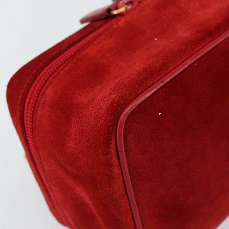 【日本直送】GUCCI 馬銜扣化妝包 手提包 麂皮 紅色 金色 032 1705 0141 Auth 145653-13