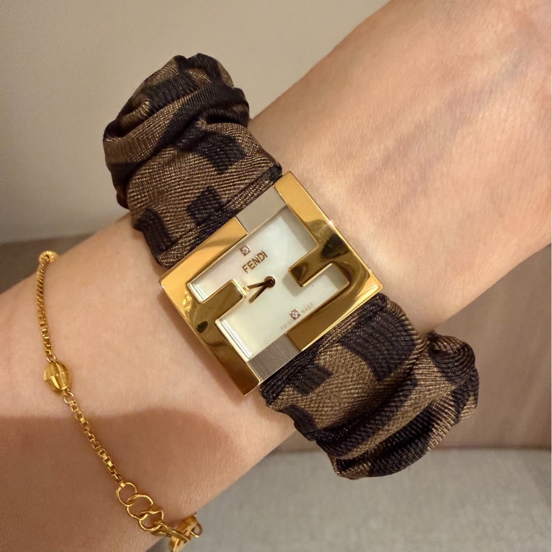 FENDI 芬迪 Fendimania Baguette FF 錶圈 長方形 瑞士製 腕錶 女錶 手錶-2