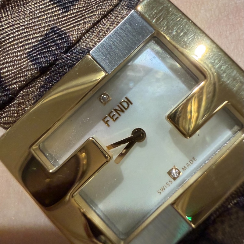 FENDI 芬迪 Fendimania Baguette FF 錶圈 長方形 瑞士製 腕錶 女錶 手錶-23