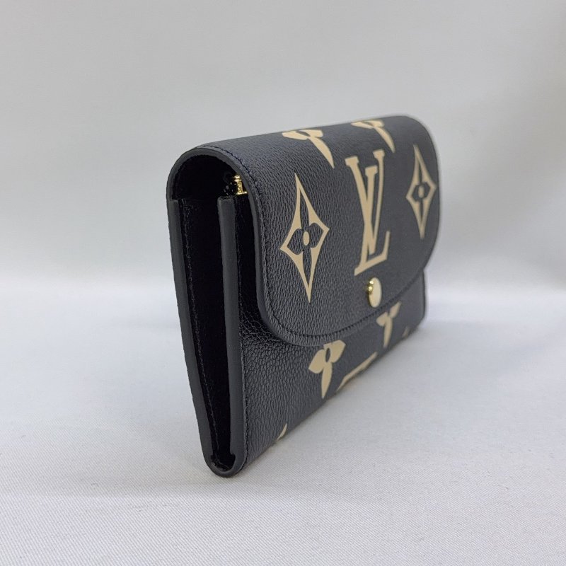 LV Emilie雙色牛皮壓紋長夾-3