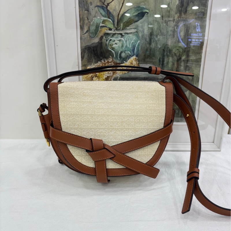 Loewe 羅意威 老花帆布拼皮gate小號 19年標-0