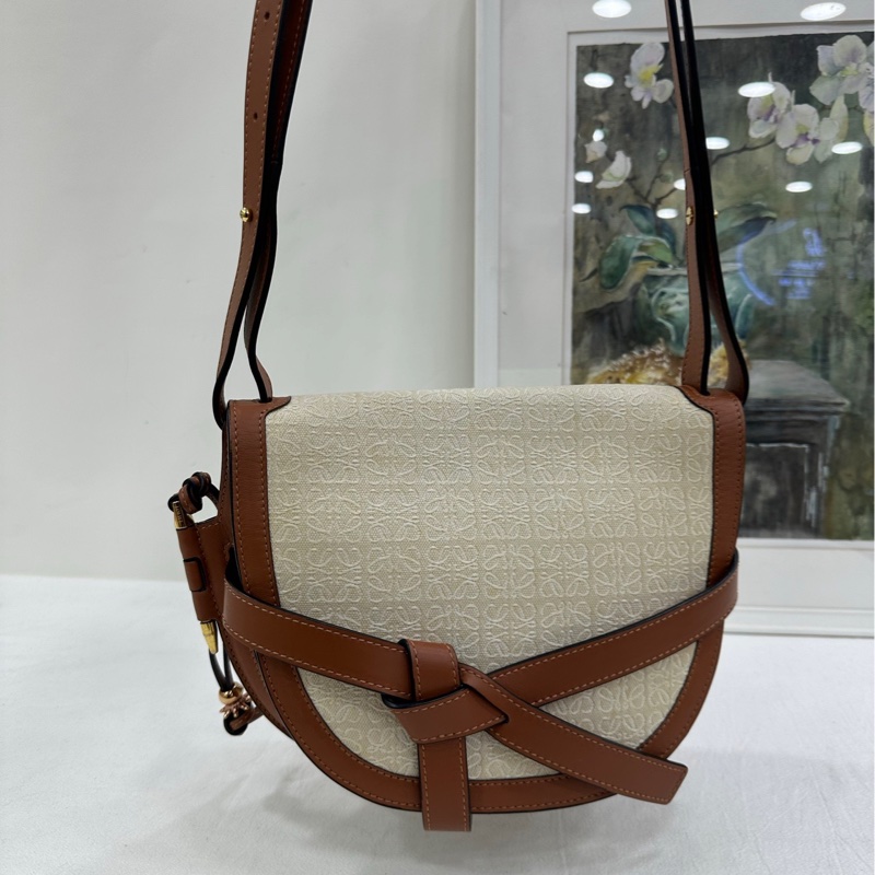 Loewe 羅意威 老花帆布拼皮gate小號 19年標-6
