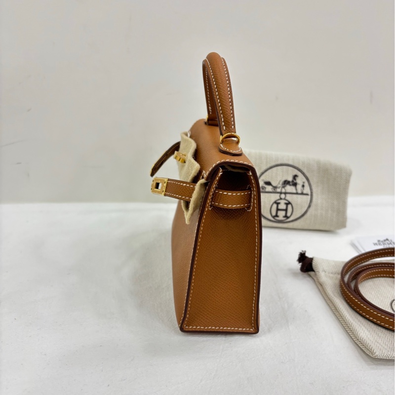 Hermes 愛馬仕 mini kelly 二代 金棕金扣 U刻 epsom皮 配件全套帶票#Hermes/愛馬仕-3