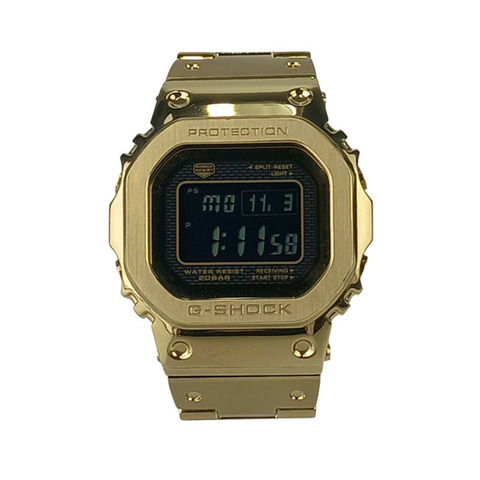 卡西歐 G-SHOCK 全金屬 5000 系列 GMWB5000GD9JF 男士金色電子錶帶