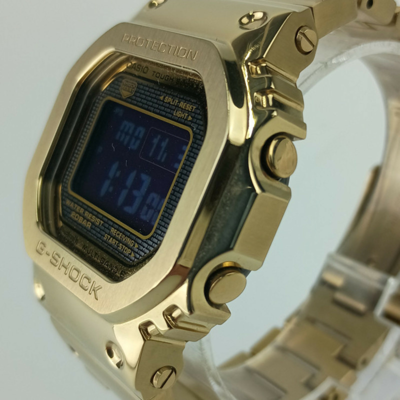 卡西歐 G-SHOCK 全金屬 5000 系列 GMWB5000GD9JF 男士金色電子錶帶-3