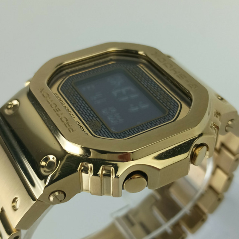 卡西歐 G-SHOCK 全金屬 5000 系列 GMWB5000GD9JF 男士金色電子錶帶-4