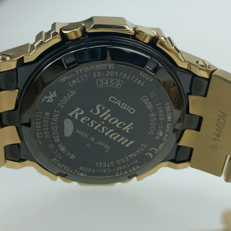 卡西歐 G-SHOCK 全金屬 5000 系列 GMWB5000GD9JF 男士金色電子錶帶-8