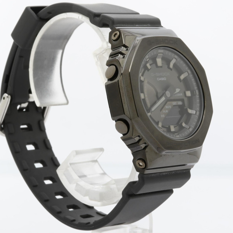 卡西歐 G-SHOCK 指針/數位雙顯女錶 GMS2100B8AJF 黑色錶盤樹脂/不鏽鋼錶殼女式數位指針手錶-2