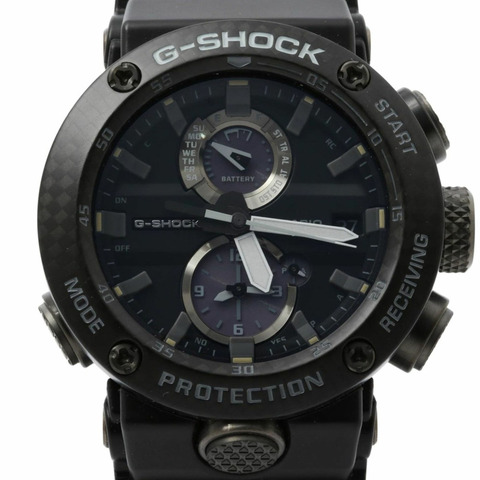 卡西歐 G-SHOCK MASTER OF G AIR GRAVITYMASTER GWRB10001AJF 男士黑色碳纖維紋理模擬腕錶