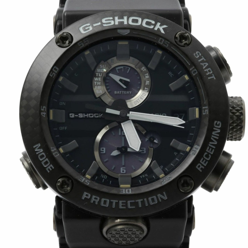 卡西歐 G-SHOCK MASTER OF G AIR GRAVITYMASTER GWRB10001AJF 男士黑色碳纖維紋理模擬腕錶-0