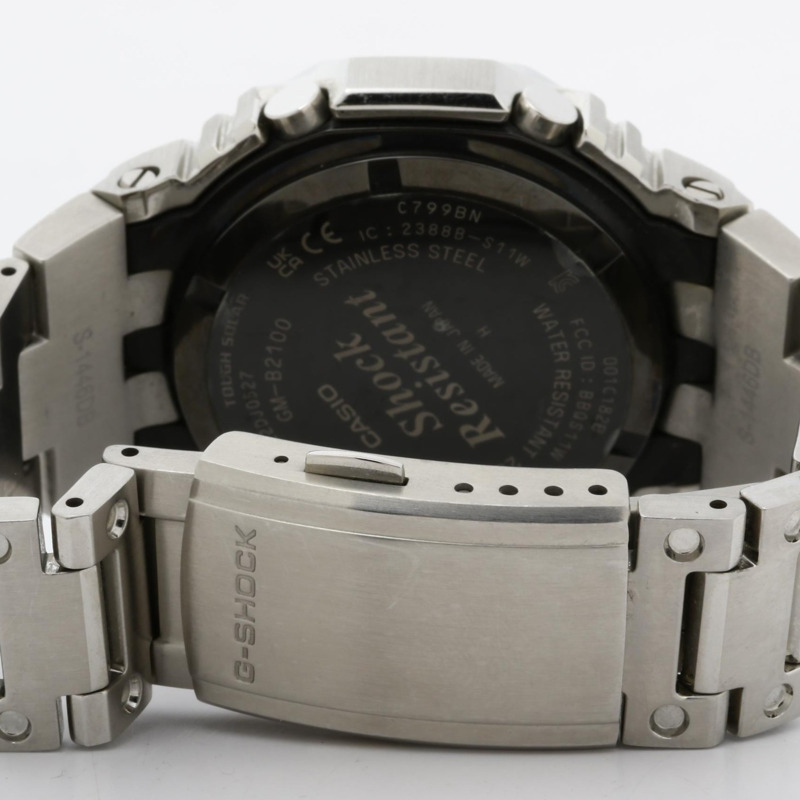 卡西歐 G-SHOCK 全金屬 2100 系列 GMB2100D1AJF 男士數位類比雙顯腕錶，黑色錶盤，不鏽鋼錶殼-4