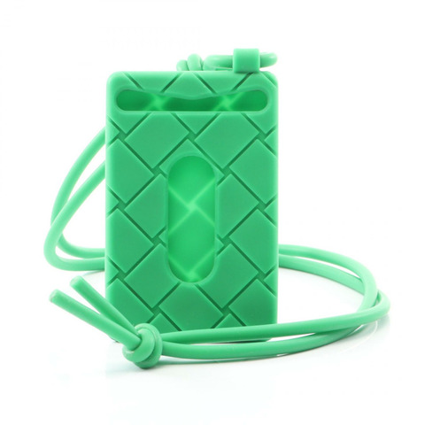 BOTTEGA VENETA Intrecciato Strap Card Case holder 680139 rubber Green Used Women