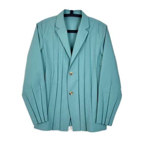 三宅一生Issey Miyake men 湖水綠豎摺西裝