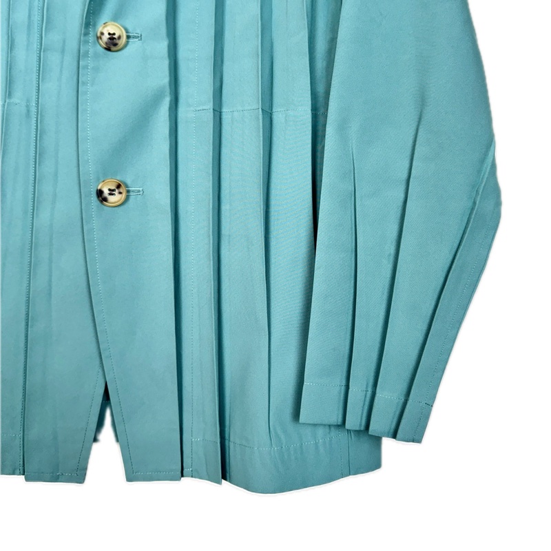 三宅一生Issey Miyake men 湖水綠豎摺西裝-3