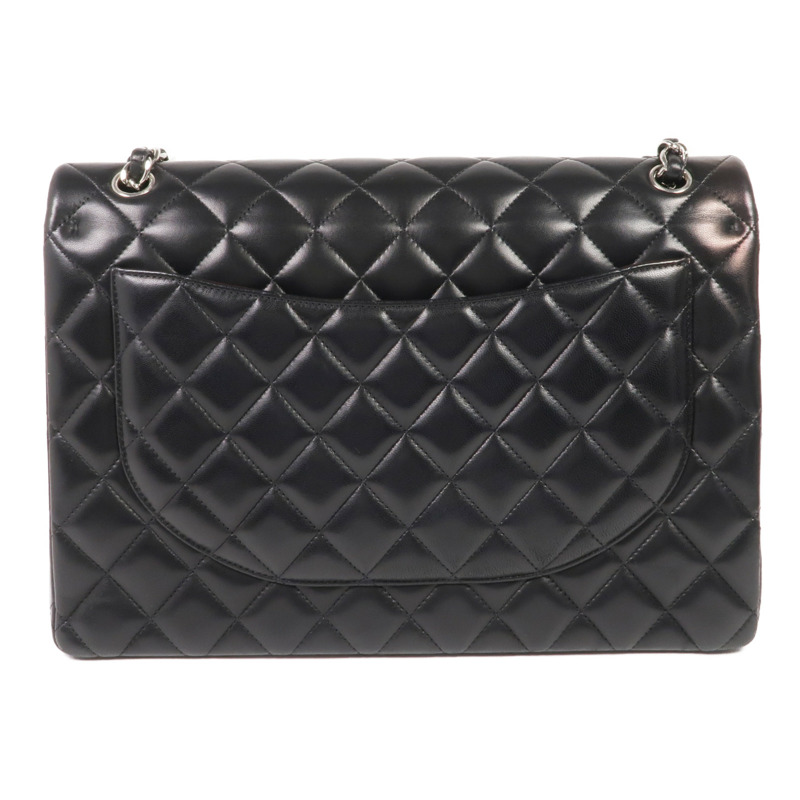 CHANEL 羊皮皮革Maxi Classic銀扣鏈帶肩背袋-1