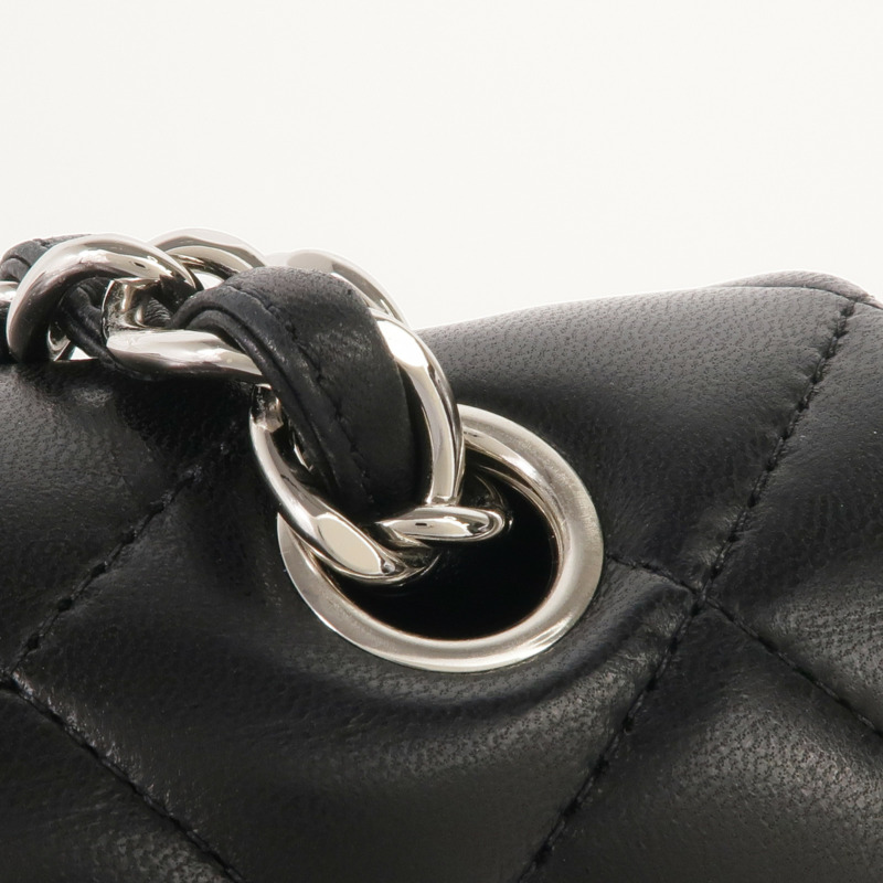 CHANEL 羊皮皮革Maxi Classic銀扣鏈帶肩背袋-10