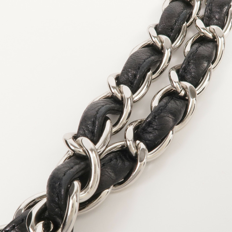 CHANEL 羊皮皮革Maxi Classic銀扣鏈帶肩背袋-11