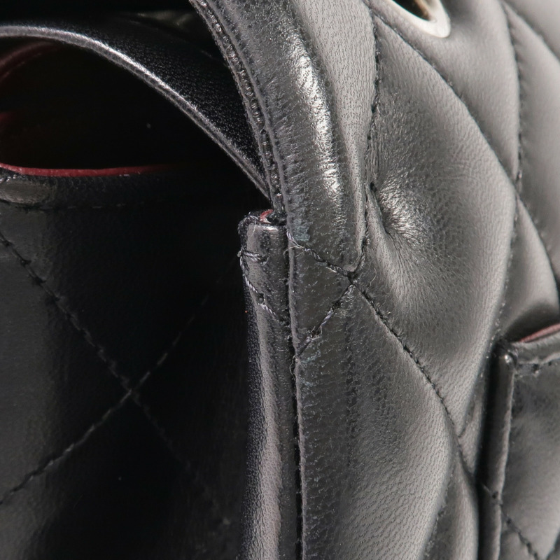 CHANEL 羊皮皮革Maxi Classic銀扣鏈帶肩背袋-12