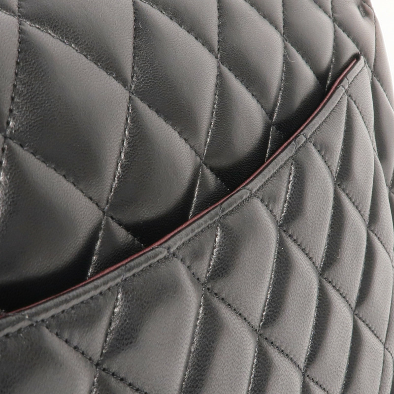 CHANEL 羊皮皮革Maxi Classic銀扣鏈帶肩背袋-13