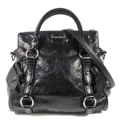 Miu Miu 牛皮皮革2 Way Shoulder銀扣手挽肩背兩用袋