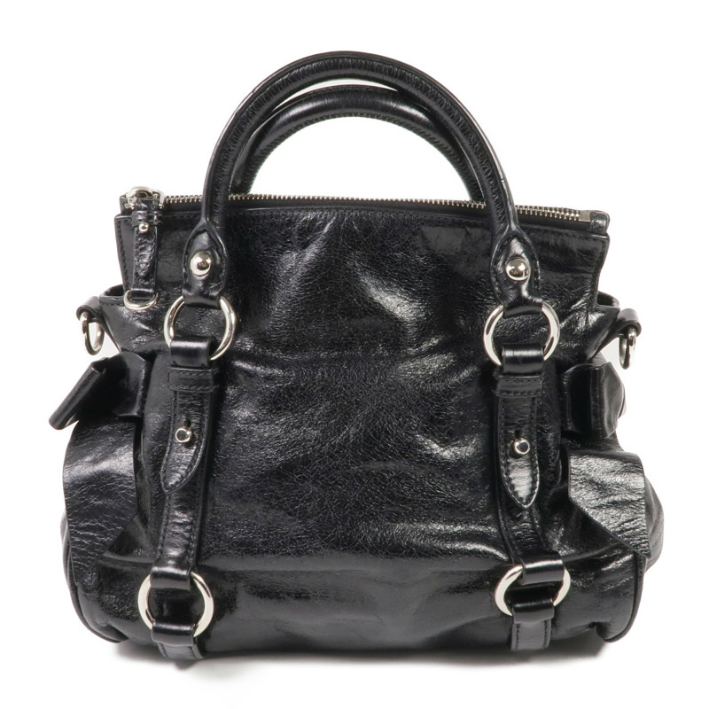 Miu Miu 牛皮皮革2 Way Shoulder銀扣手挽肩背兩用袋-1