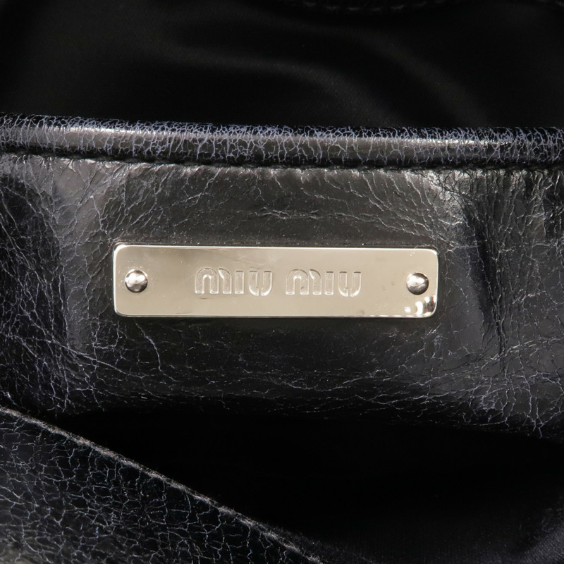 Miu Miu 牛皮皮革2 Way Shoulder銀扣手挽肩背兩用袋-15