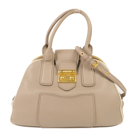 Miu Miu 牛皮皮革2 Way Shoulder金扣手挽肩背兩用袋