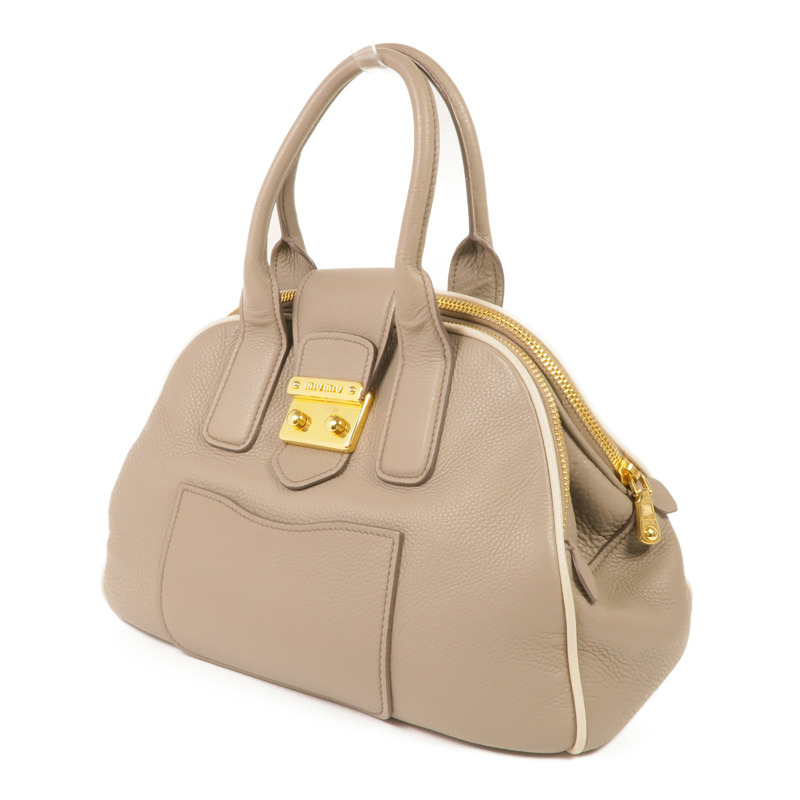 Miu Miu 牛皮皮革2 Way Shoulder金扣手挽肩背兩用袋-2