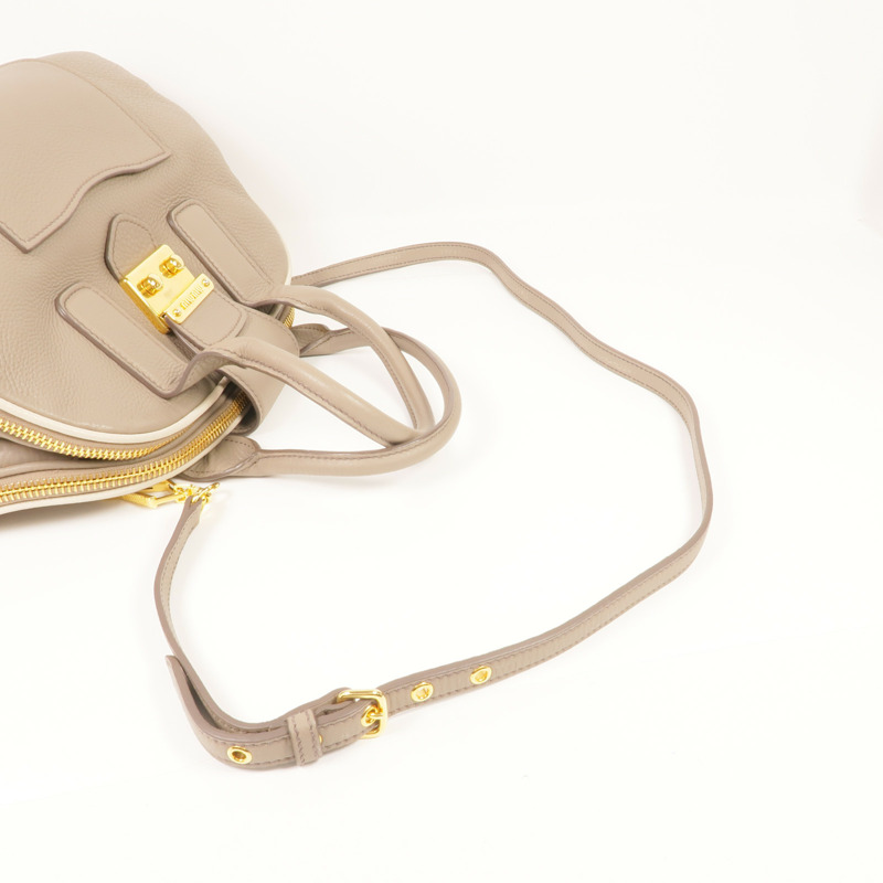Miu Miu 牛皮皮革2 Way Shoulder金扣手挽肩背兩用袋-4