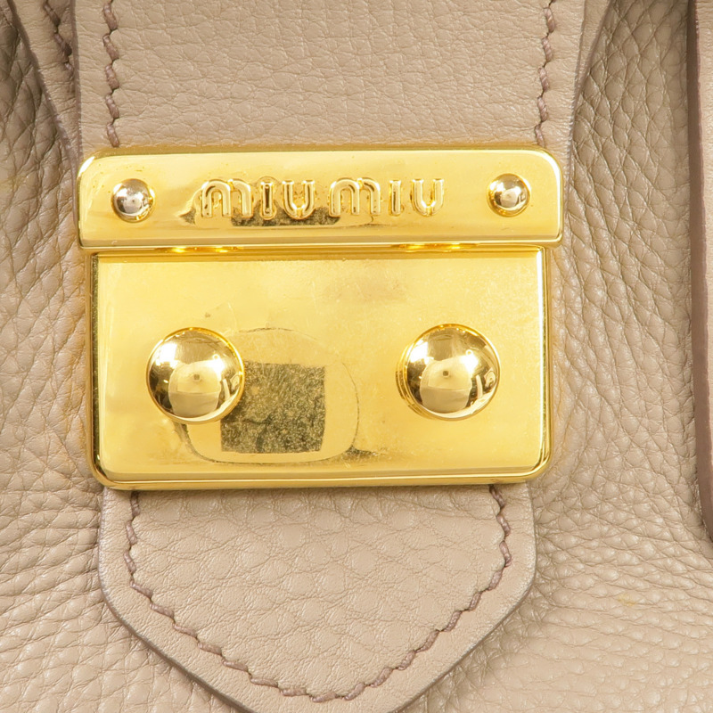 Miu Miu 牛皮皮革2 Way Shoulder金扣手挽肩背兩用袋-6