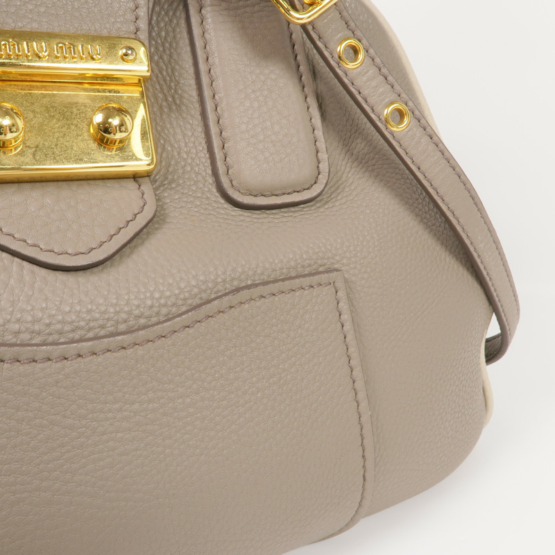 Miu Miu 牛皮皮革2 Way Shoulder金扣手挽肩背兩用袋-21