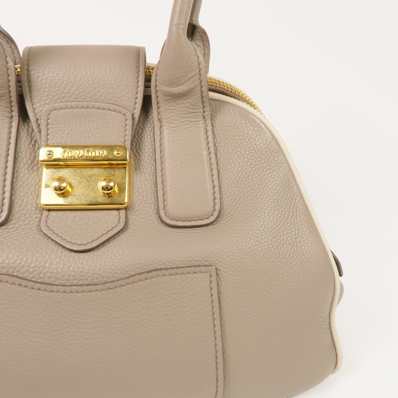 Miu Miu 牛皮皮革2 Way Shoulder金扣手挽肩背兩用袋-22