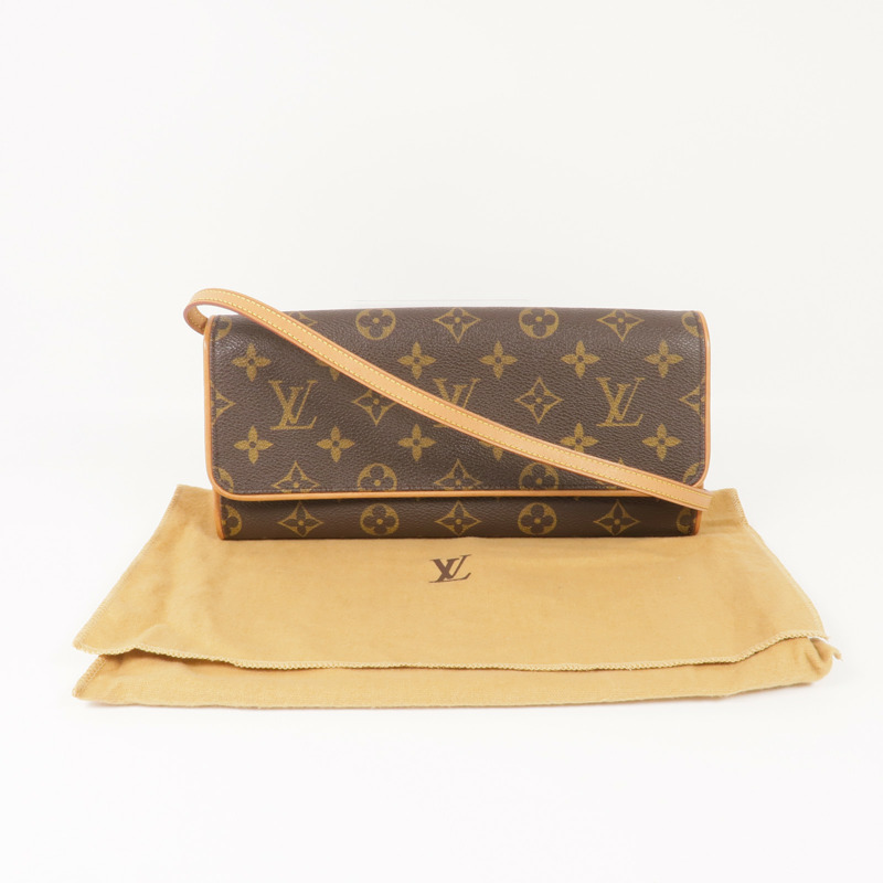 LOUIS VUITTON Monogram Pochette Twin GM金扣肩背袋-15