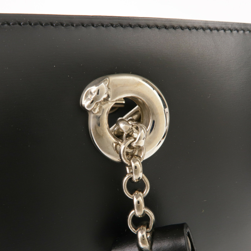 CARTIER 牛皮皮革Shoulder Tote銀扣肩背袋/手挽袋-5
