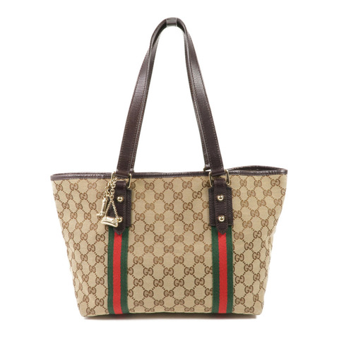 GUCCI 帆布Shoulder Tote金扣肩背袋/手挽袋