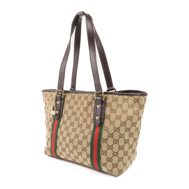 GUCCI 帆布Shoulder Tote金扣肩背袋/手挽袋-2