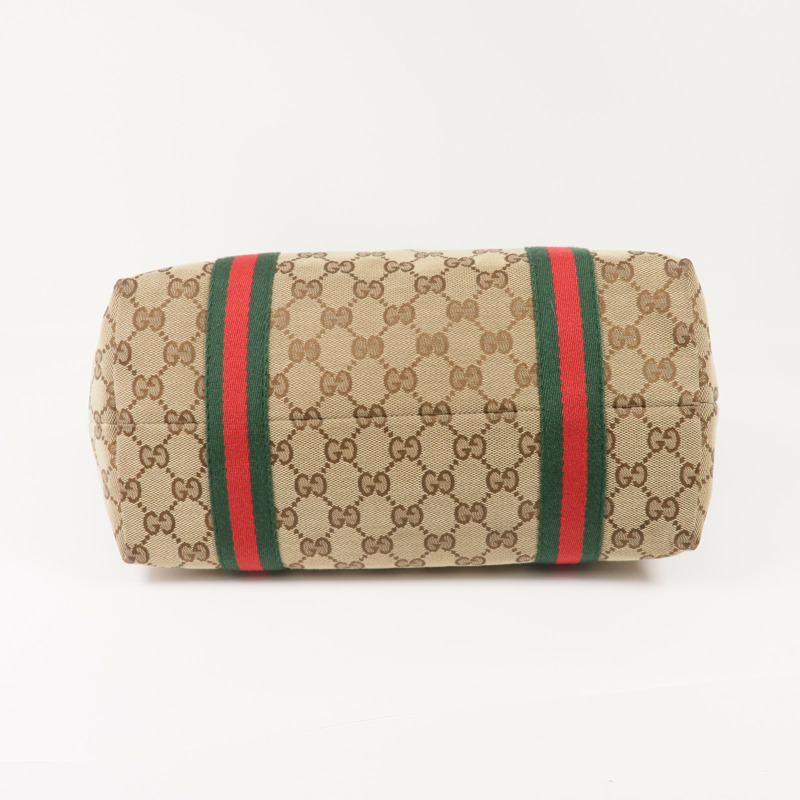 GUCCI 帆布Shoulder Tote金扣肩背袋/手挽袋-3