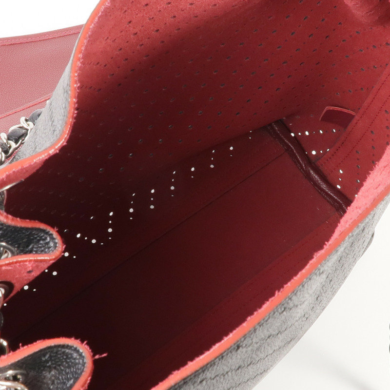 CHANEL 牛皮皮革Chain Shoulder金扣鏈帶肩背袋-11