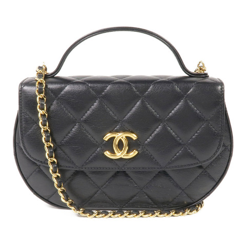 CHANEL 牛皮皮革2 Way Shoulder金扣手挽肩背兩用袋
