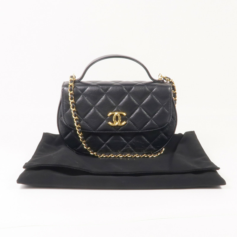 CHANEL 牛皮皮革2 Way Shoulder金扣手挽肩背兩用袋-16