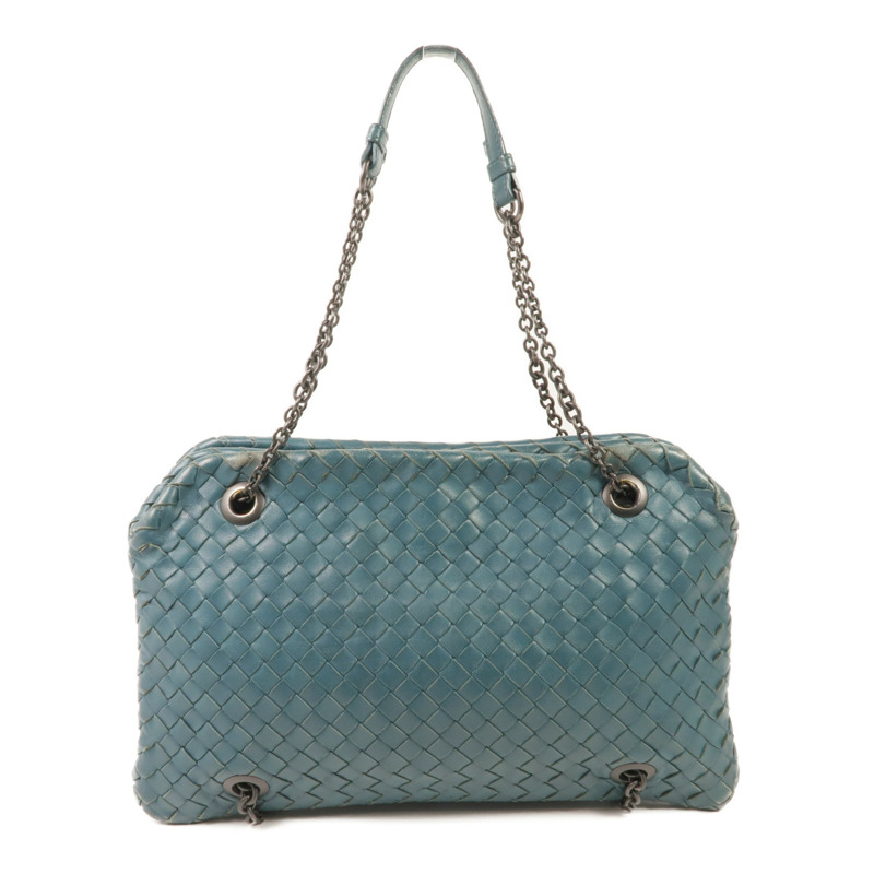 BOTTEGA VENETA 織紋皮革Chain Shoulder鏈帶肩背袋-1